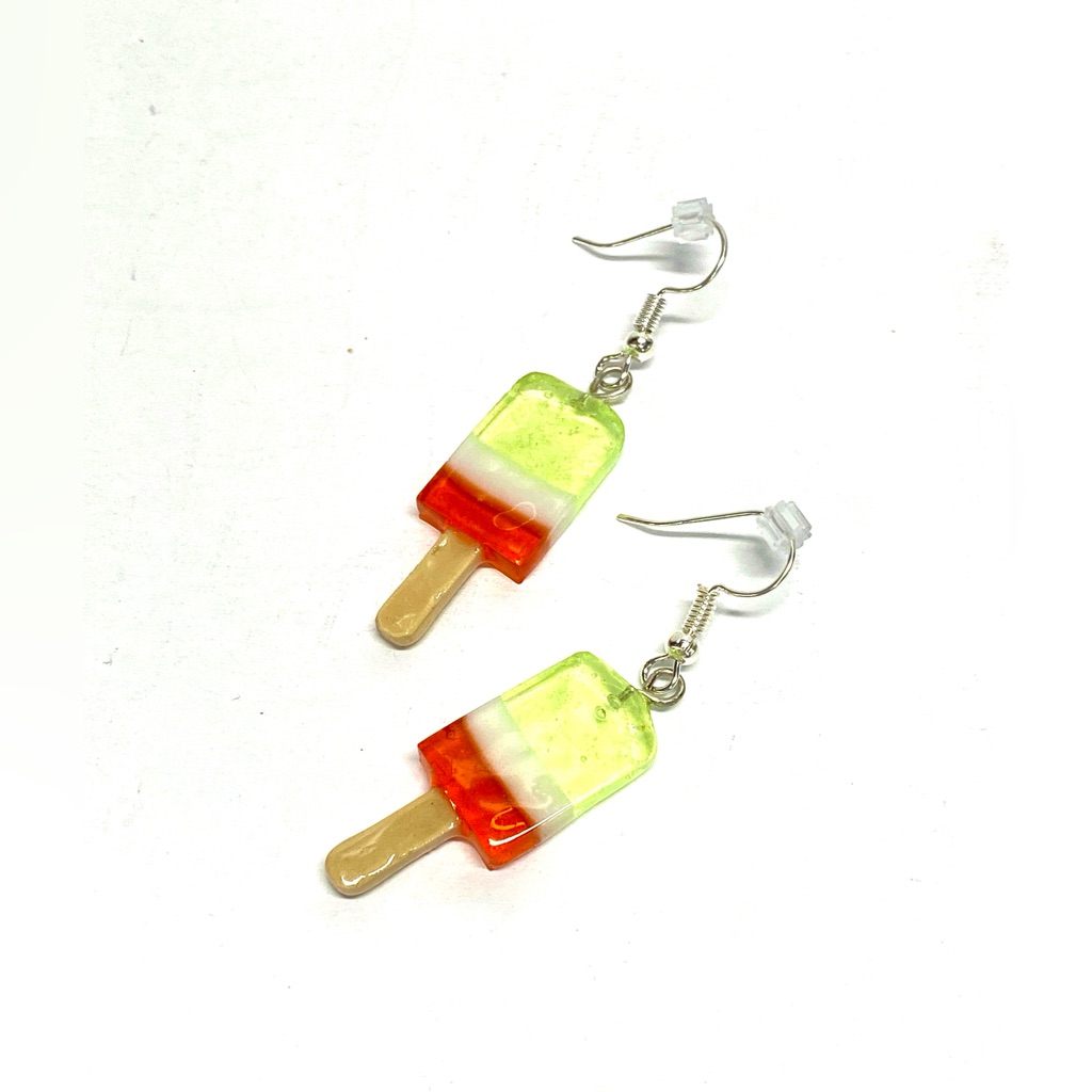 Handmade Popsicle Resin Art Dangle Earrings